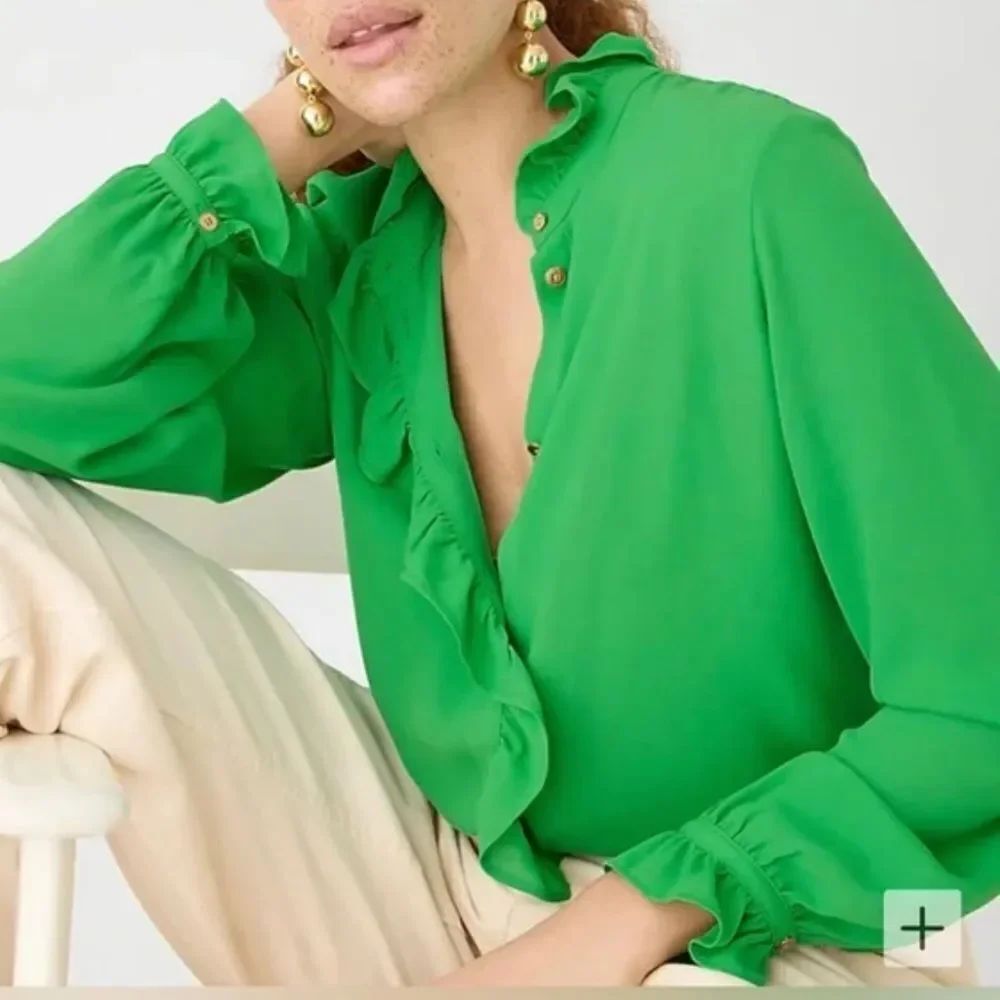 NEW J. Crew Drapey Cottage Top Green Women’s 0